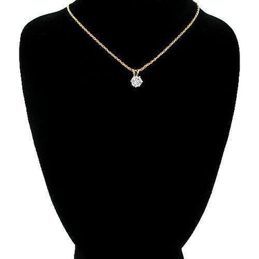 Yellow 14K Yellow Solid Gold Diamond Solitaire Pendant 0.45 Ctw